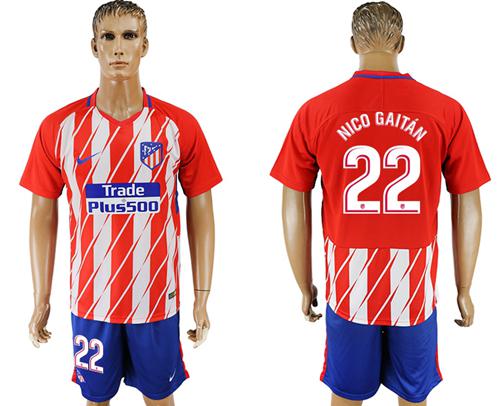 Atletico Madrid #22 Nico Gaitan Home Soccer Club Jersey Atletico Madrid #22 Nico Gaitan Home Soccer Club Jersey