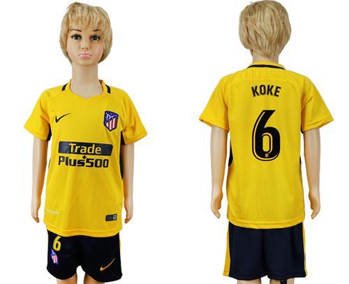 Atletico Madrid #6 Koke Away Kid Soccer Club Jersey Atletico Madrid #6 Koke Away Kid Soccer Club Jersey