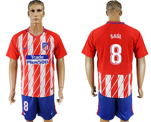 Atletico Madrid #8 Saul Home Soccer Club Jersey Atletico Madrid #8 Saul Home Soccer Club Jersey