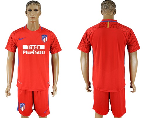Atletico Madrid Blank Red Goalkeeper Soccer Club Jersey Atletico Madrid Blank Red Goalkeeper Soccer Club Jersey