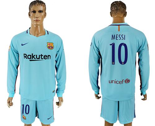 Barcelona #10 Messi Away Long Sleeves Soccer Club Jersey Barcelona #10 Messi Away Long Sleeves Soccer Club Jersey