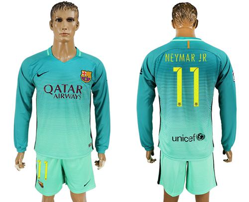 Barcelona #11 Neymar Jr Sec Away Long Sleeves Soccer Club Jersey Barcelona #11 Neymar Jr Sec Away Long Sleeves Soccer Club Jersey