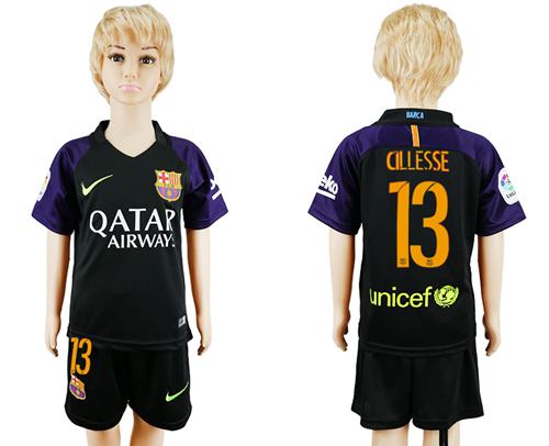 Barcelona #13 Cillesse Black Goalkeeper Kid Soccer Club Jersey Barcelona #13 Cillesse Black Goalkeeper Kid Soccer Club Jersey