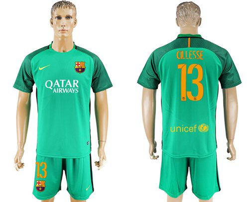 Barcelona #13 Cillesse Green Goalkeeper Soccer Club Jersey Barcelona #13 Cillesse Green Goalkeeper Soccer Club Jersey