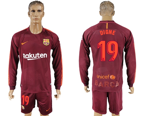 Barcelona #19 Digne Sec Away Long Sleeves Soccer Club Jersey Barcelona #19 Digne Sec Away Long Sleeves Soccer Club Jersey