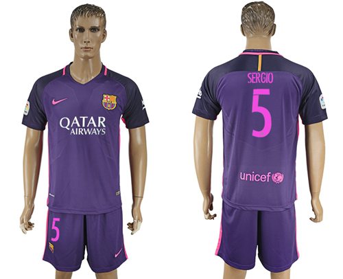 Barcelona #5 Sergio Away Soccer Club Jersey Barcelona #5 Sergio Away Soccer Club Jersey