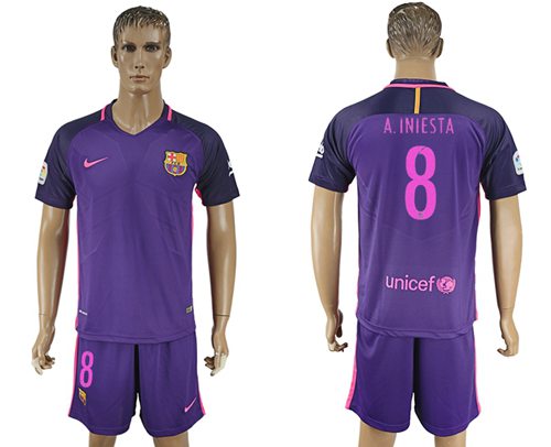 Barcelona #8 A.Iniesta Away Soccer Club Jersey Barcelona #8 A.Iniesta Away Soccer Club Jersey