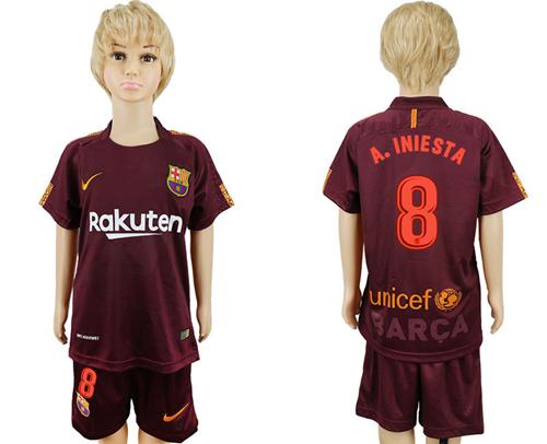 Barcelona #8 A.Iniesta Sec Away Kid Soccer Club Jersey Barcelona #8 A.Iniesta Sec Away Kid Soccer Club Jersey