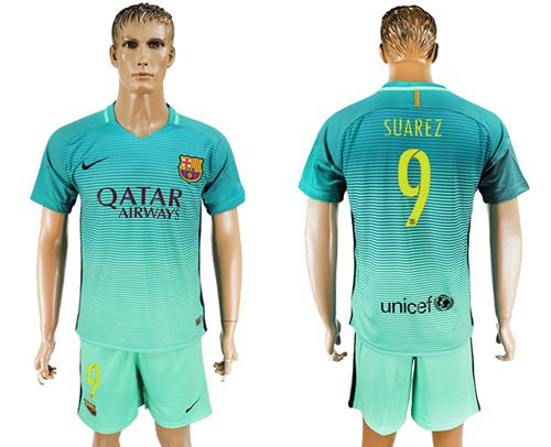 Barcelona #9 Suarez Sec Away Soccer Club Jersey