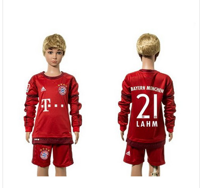 Bayern Munchen #21 Lahm Home Long Sleeves Kid Soccer Club Jersey Bayern Munchen #21 Lahm Home Long Sleeves Kid Soccer Club Jersey
