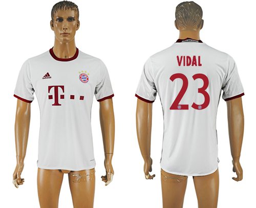 Bayern Munchen #23 Vidal White Soccer Club Jersey Bayern Munchen #23 Vidal White Soccer Club Jersey