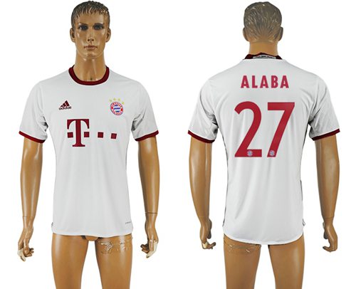 Bayern Munchen #27 Alaba White Soccer Club Jersey Bayern Munchen #27 Alaba White Soccer Club Jersey