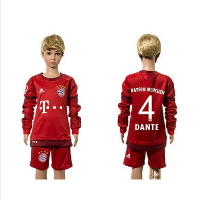 Bayern Munchen #4 Danet Home Long Sleeves Kid Soccer Club Jersey Bayern Munchen #4 Danet Home Long Sleeves Kid Soccer Club Jersey