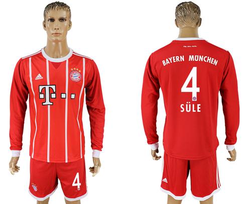 Bayern Munchen #4 Sule Home Long Sleeves Soccer Club Jersey Bayern Munchen #4 Sule Home Long Sleeves Soccer Club Jersey
