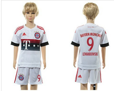 Bayern Munchen #9 Lewandowski Away Kid Soccer Club Jersey