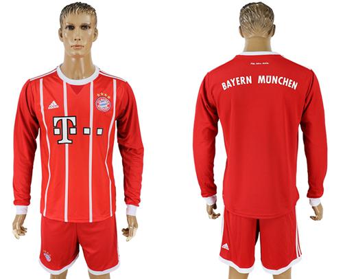 Bayern Munchen Blank Home Long Sleeves Soccer Club Jersey Bayern Munchen Blank Home Long Sleeves Soccer Club Jersey