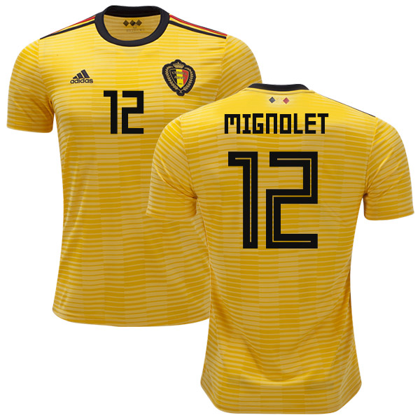 Belgium #12 Mignolet Away Kid Soccer Country Jersey Belgium #12 Mignolet Away Kid Soccer Country Jersey