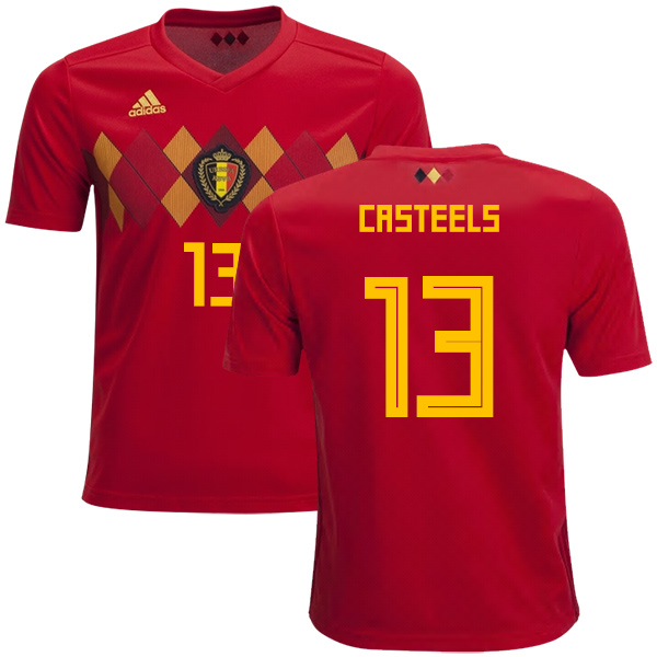 Belgium #13 Casteels Home Kid Soccer Country Jersey Belgium #13 Casteels Home Kid Soccer Country Jersey