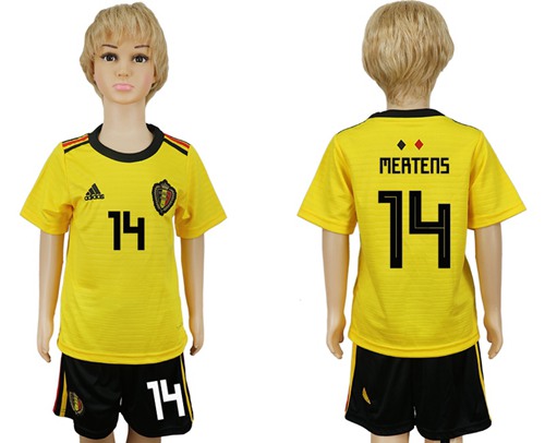 Belgium #14 Mertens Away Kid Soccer Country Jersey Belgium #14 Mertens Away Kid Soccer Country Jersey