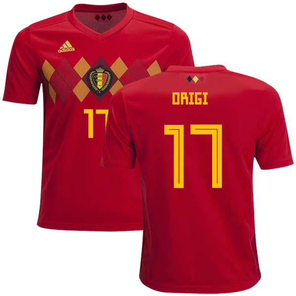 Belgium #17 Origi Home Kid Soccer Country Jersey Belgium #17 Origi Home Kid Soccer Country Jersey