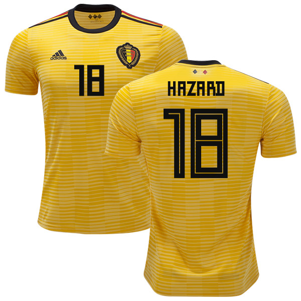 Belgium #18 Hazard Away Soccer Country Jersey Belgium #18 Hazard Away Soccer Country Jersey