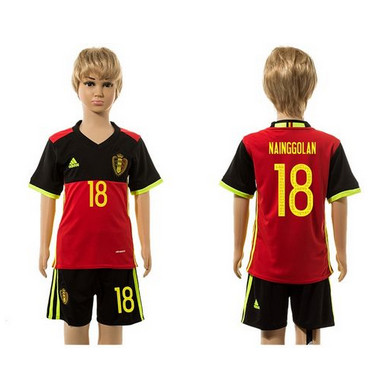 Belgium #18 Nainggolan Red Home Kid Soccer Country Jersey