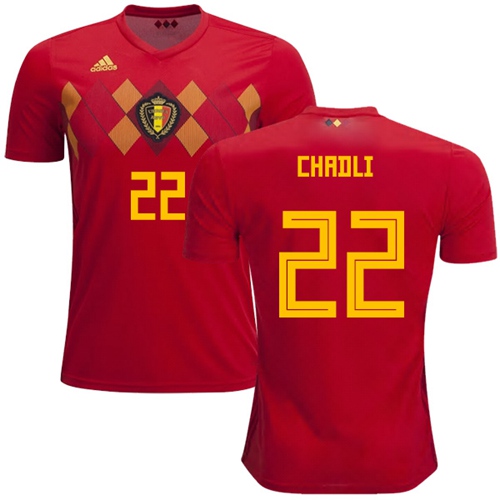 Belgium #22 Chadli Red Home Soccer Country Jersey Belgium #22 Chadli Red Home Soccer Country Jersey