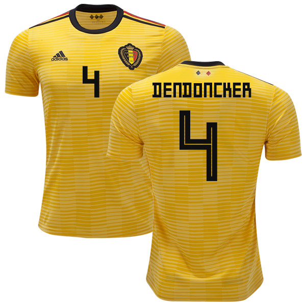 Belgium #4 Dendoncker Away Kid Soccer Country Jersey Belgium #4 Dendoncker Away Kid Soccer Country Jersey