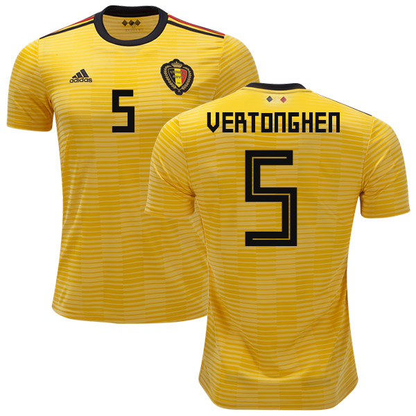 Belgium #5 Vertonghen Away Kid Soccer Country Jersey Belgium #5 Vertonghen Away Kid Soccer Country Jersey