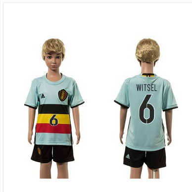 Belgium #6 Witsel Away Kid Soccer Country Jersey