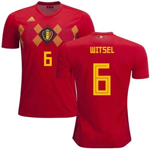 Belgium #6 Witsel Red Home Soccer Country Jersey Belgium #6 Witsel Red Home Soccer Country Jersey