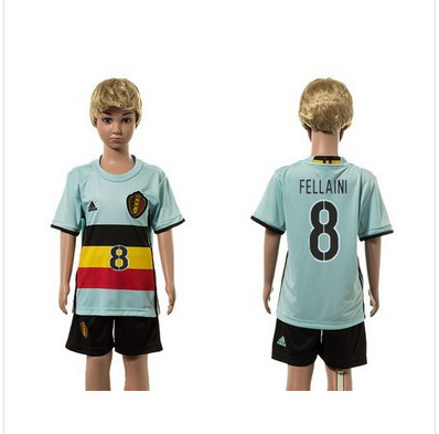Belgium #8 Fellaini Away Kid Soccer Country Jersey Belgium #8 Fellaini Away Kid Soccer Country Jersey