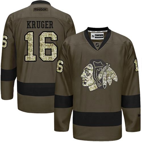 Blackhawks #16 Marcus Kruger Green Salute to Service Stitched NHL Jersey Blackhawks #16 Marcus Kruger Green Salute to Service Stitched NHL Jersey