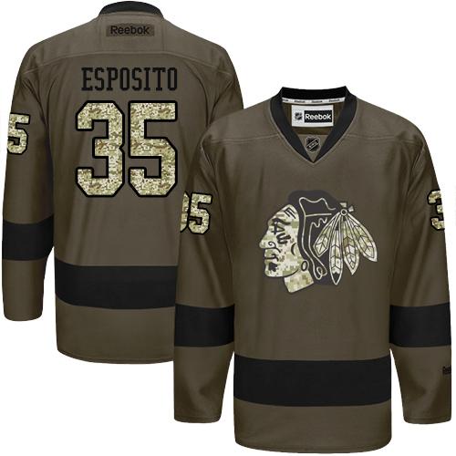 Blackhawks #35 Tony Esposito Green Salute to Service Stitched NHL Jersey Blackhawks #35 Tony Esposito Green Salute to Service Stitched NHL Jersey