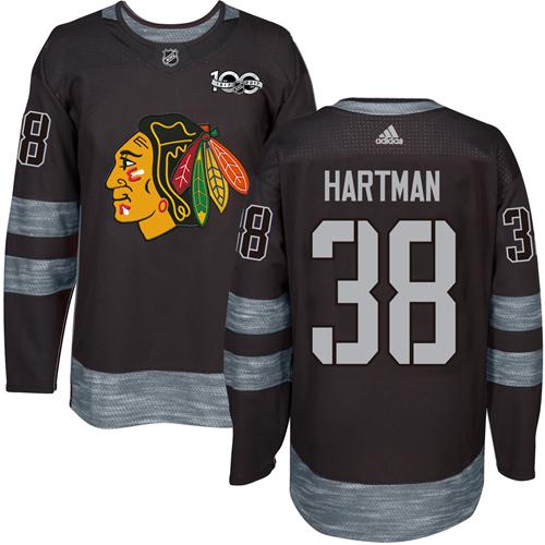 Blackhawks #38 Ryan Hartman Black 1917-2017 100th Anniversary Stitched NHL Jersey Blackhawks #38 Ryan Hartman Black 1917-2017 100th Anniversary Stitched NHL Jersey
