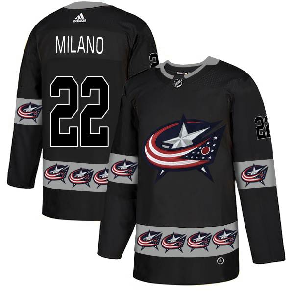 Blue Jackets 22 Sonny Milano Black Team Logos Fashion Adidas Jersey Blue Jackets 22 Sonny Milano Black Team Logos Fashion Adidas Jersey