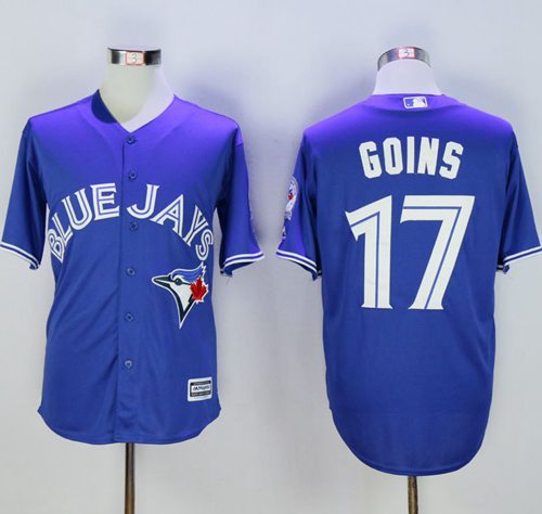 Blue Jays #17 Ryan Goins Blue New Cool Base 40th Anniversary Stitched MLB Jersey Blue Jays #17 Ryan Goins Blue New Cool Base 40th Anniversary Stitched MLB Jersey