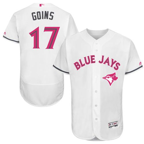 Blue Jays #17 Ryan Goins White Flexbase Authentic Collection 2016 Mother's Day Stitched MLB Jersey Blue Jays #17 Ryan Goins White Flexbase Authentic Collection 2016 Mother's Day Stitched MLB Jersey