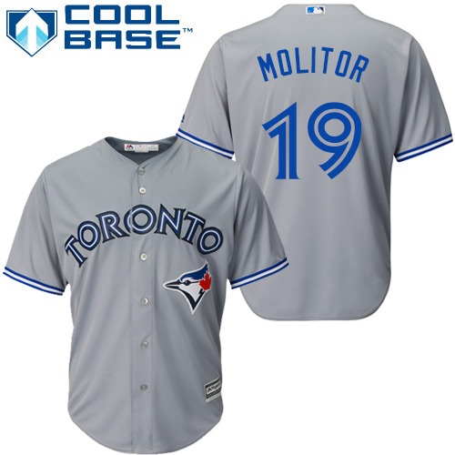 Blue Jays #19 Paul Molitor Grey Cool Base Stitched Youth MLB Jersey Blue Jays #19 Paul Molitor Grey Cool Base Stitched Youth MLB Jersey