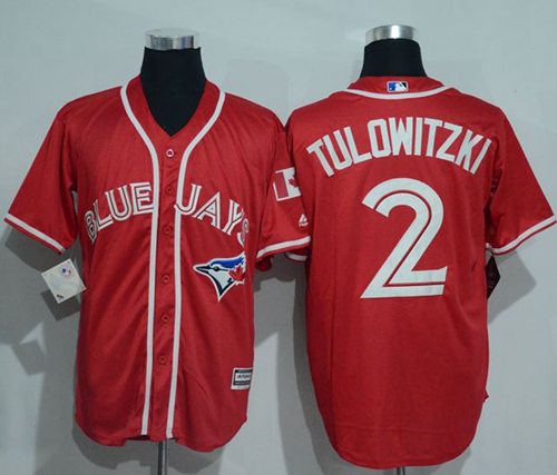 Blue Jays #2 Troy Tulowitzki Red New Cool Base Canada Day Stitched MLB Jersey Blue Jays #2 Troy Tulowitzki Red New Cool Base Canada Day Stitched MLB Jersey