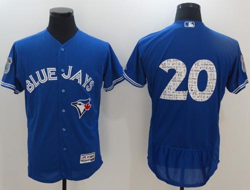 Blue Jays #20 Josh Donaldson Blue 2017 Spring Training Authentic FlexBase Stitched MLB Jersey Blue Jays #20 Josh Donaldson Blue 2017 Spring Training Authentic FlexBase Stitched MLB Jersey