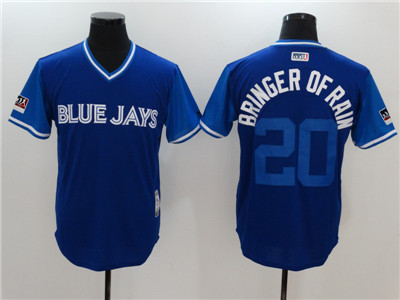 Blue Jays #20 Josh Donaldson Bringer Of Rain Royal 2018 Players' Weekend Authentic Team Jersey