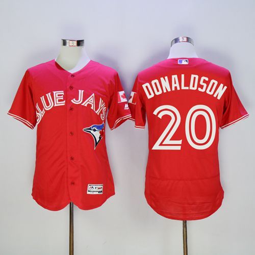 Blue Jays #20 Josh Donaldson Red Flexbase Authentic Collection Canada Day Stitched MLB Jersey Blue Jays #20 Josh Donaldson Red Flexbase Authentic Collection Canada Day Stitched MLB Jersey
