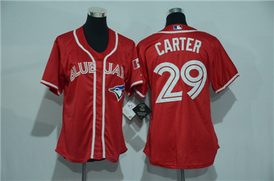 Blue Jays 29 Devon Travis Red Women Alternate Cool Base Jersey