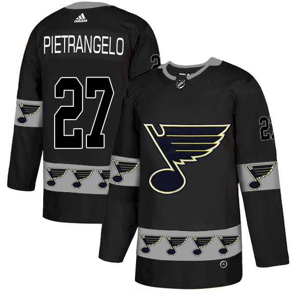 Blues 27 Alex Pietrangelo Black Team Logos Fashion Adidas Jersey Blues 27 Alex Pietrangelo Black Team Logos Fashion Adidas Jersey