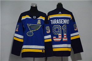 Blues 91 Vladimir Tarasenko Blue Youth USA Flag Adidas Jersey Blues 91 Vladimir Tarasenko Blue Youth USA Flag Adidas Jersey
