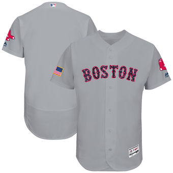 Boston Red Sox Majestic 2017 Stars & Stripes Authentic Collection FlexBase Team Jersey - Gray Boston Red Sox Majestic 2017 Stars & Stripes Authentic Collection FlexBase Team Jersey - Gray