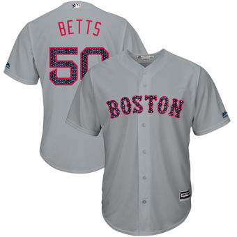 Boston Red Sox Mookie Betts Majestic 2017 Stars & Stripes Cool Base Player Jersey - Gray Boston Red Sox Mookie Betts Majestic 2017 Stars & Stripes Cool Base Player Jersey - Gray
