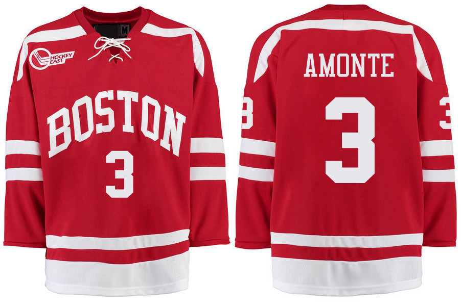 Boston University Terriers BU 3 Tony Amonte Red Stitched Hockey Jersey Boston University Terriers BU 3 Tony Amonte Red Stitched Hockey Jersey