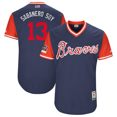 Braves #13 Ronald Acuna Jr. Sabanero Soy Navy 2018 Players' Weekend Authentic Team Jersey Braves #13 Ronald Acuna Jr. Sabanero Soy Navy 2018 Players' Weekend Authentic Team Jersey